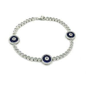 925 Sterling silver Tennis Bracelet Evil Eye 7”